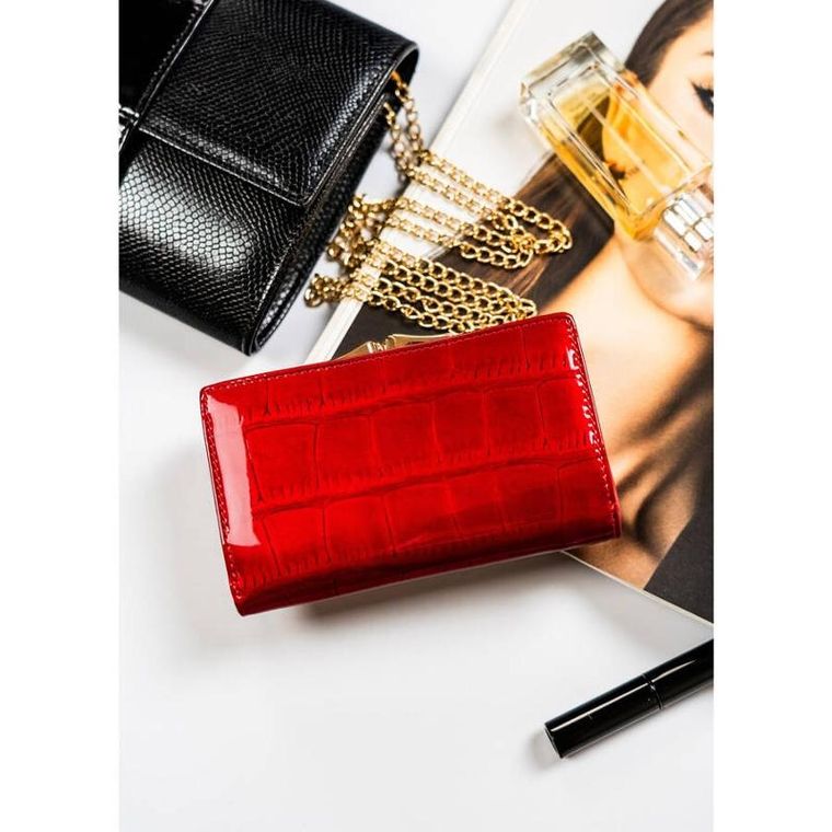 Portfel, czerwony, skórzany, Peterson