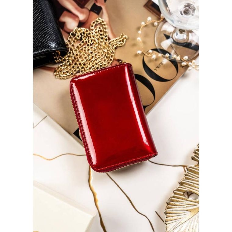 Portfel, czerwony, skórzany, Peterson