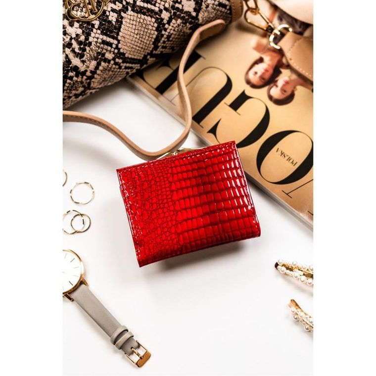 Portfel, czerwony, skórzany, Peterson