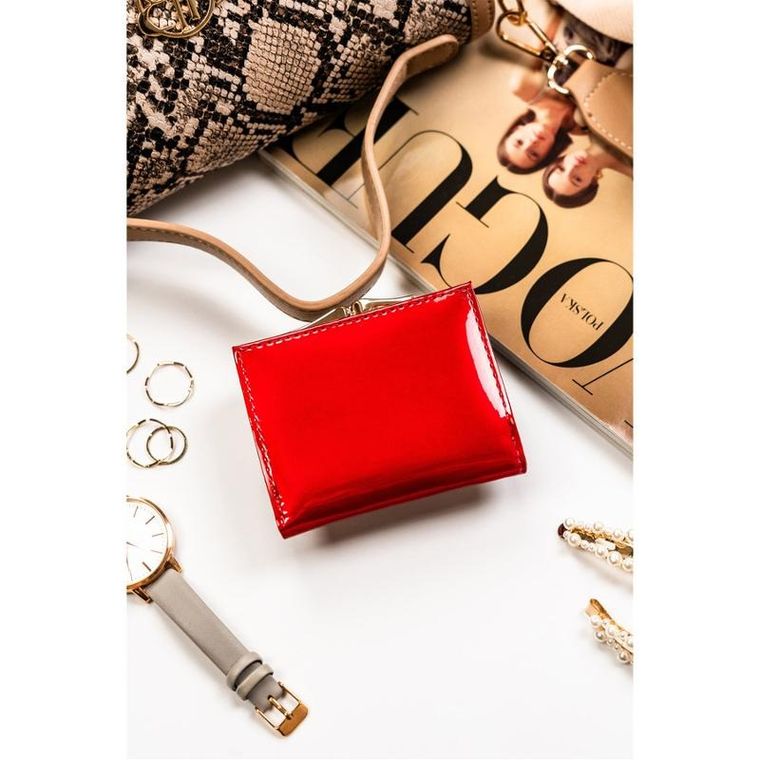 Portfel, czerwony, skórzany, Peterson