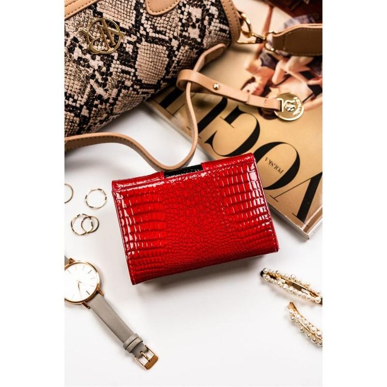 Portfel, czerwony, skórzany, Peterson