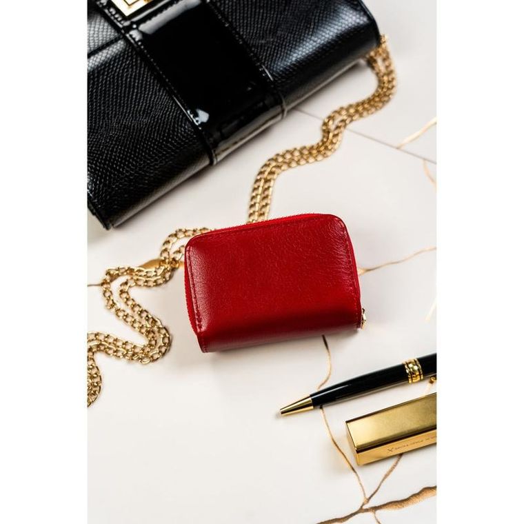 Portfel, czerwony, skórzany, Peterson