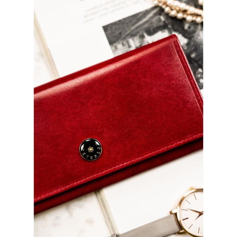 Portfel, czerwony, skórzany, Peterson