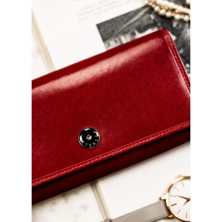 Portfel, czerwony, skórzany, Peterson