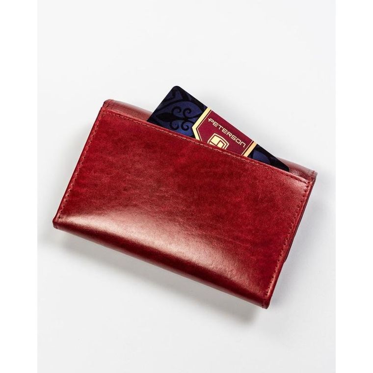 Portfel, czerwony, skórzany, Peterson