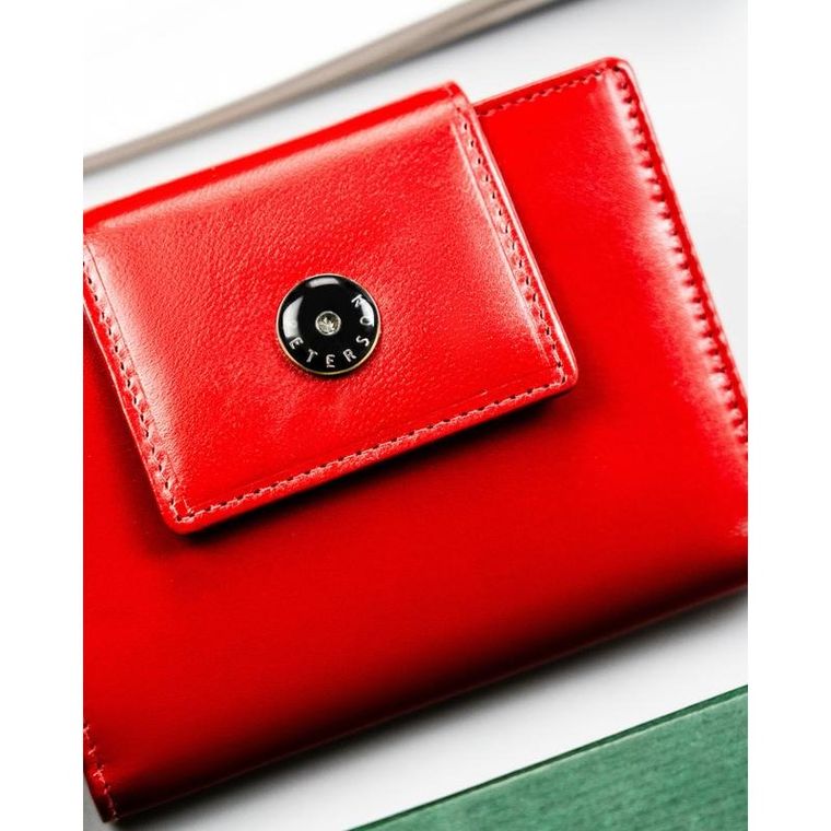 Portfel, czerwony, skórzany, Peterson