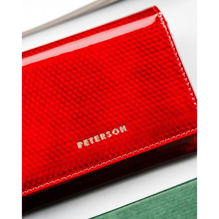 Portfel, czerwony, skórzany, Peterson