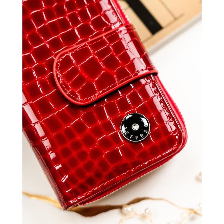 Portfel, czerwony, skórzany, Peterson