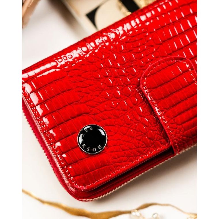 Portfel, czerwony, skórzany, Peterson