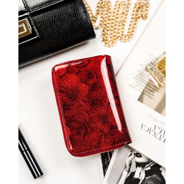 Portfel, czerwony, skórzany, Peterson