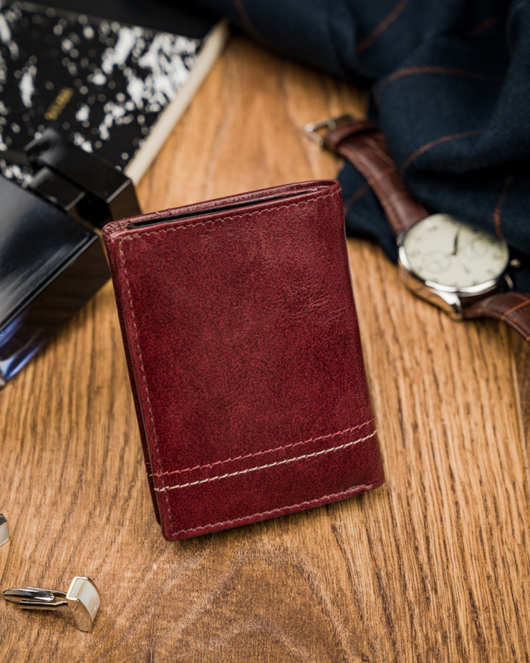 Portfel, czerwony, skórzany, RFID, Always Wild