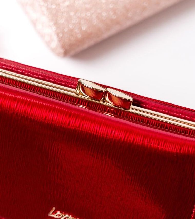 Portfel, czerwony, skórzany, RFID, Lorenti