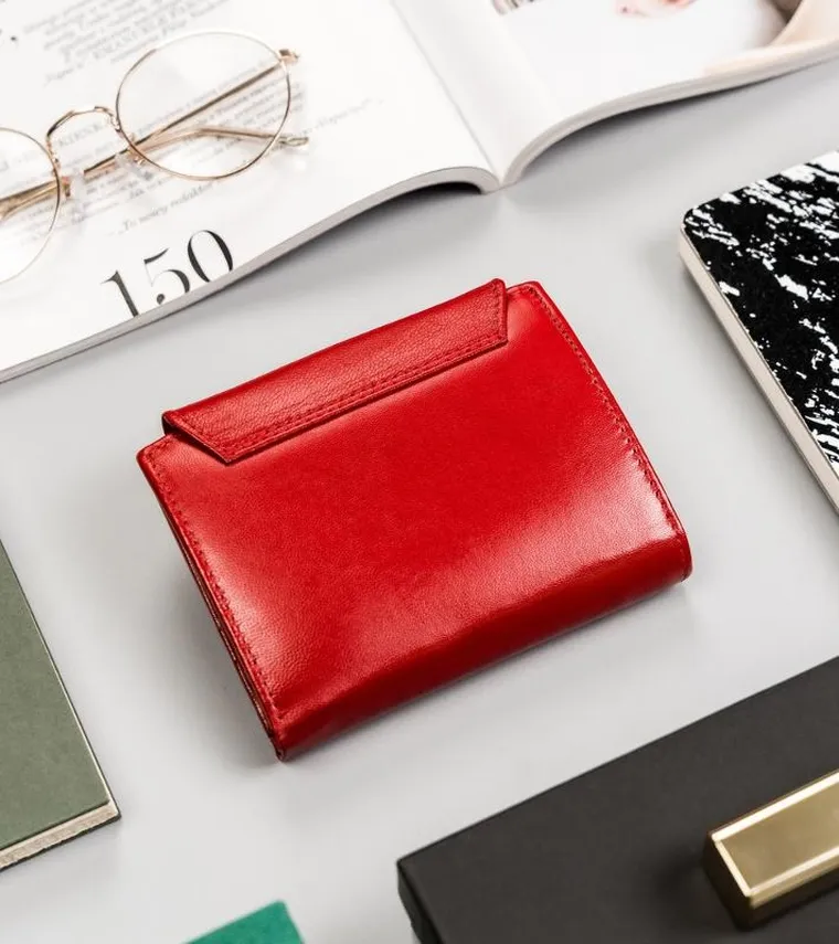 Portfel, czerwony, skórzany, RFID, Peterson