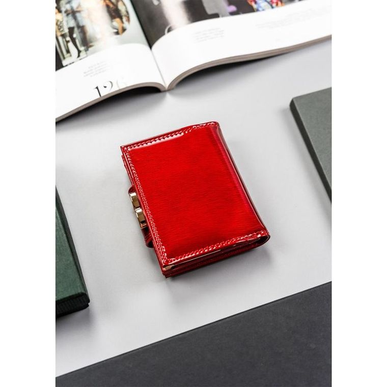 Portfel, czerwony, skórzany, RFID, Peterson