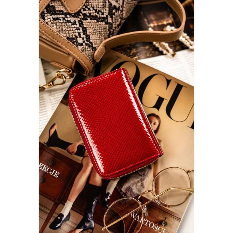 Portfel, czerwony, skórzany, RFID, Peterson