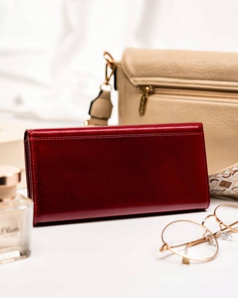 Portfel, czerwony, skórzany, RFID, Rovicky