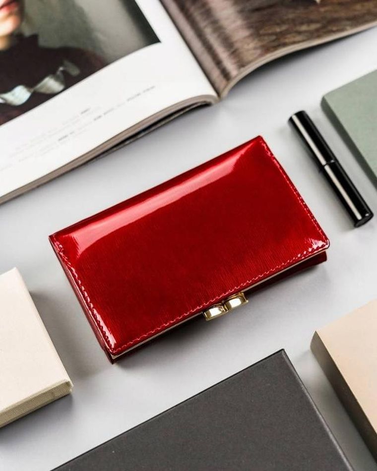 Portfel, czerwony, skórzany, Rovicky