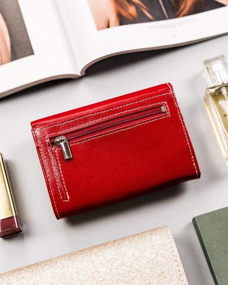 Portfel, czerwony, skórzany, Rovicky