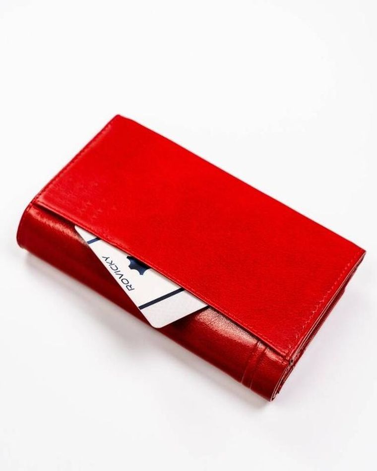 Portfel, czerwony, skórzany, Rovicky