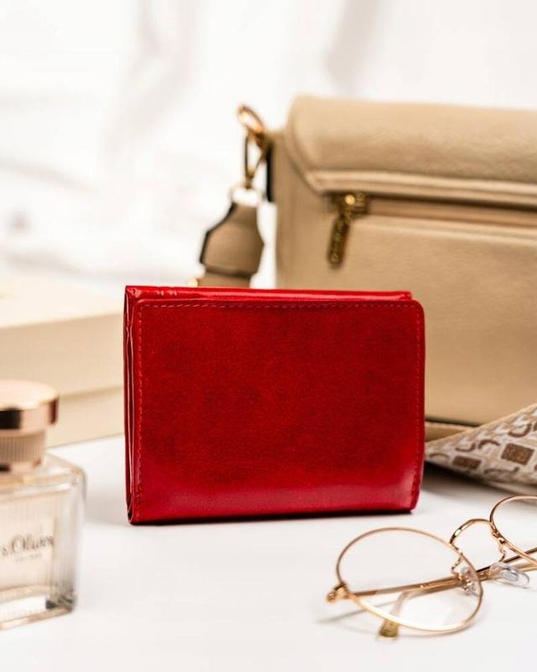 Portfel, czerwony, skórzany, Rovicky