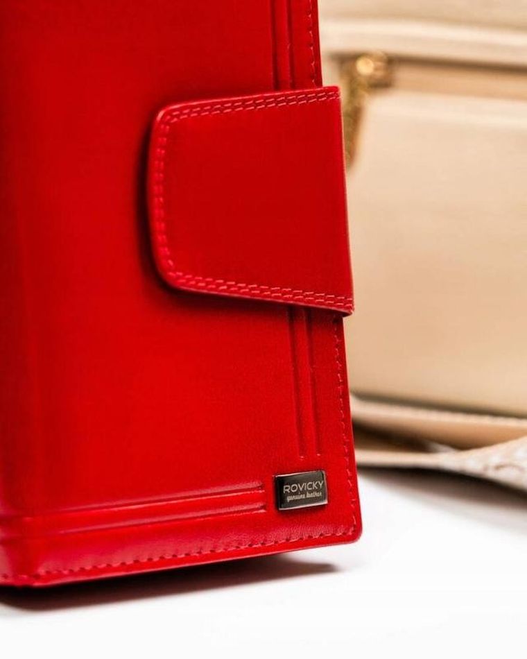 Portfel, czerwony, skórzany, Rovicky