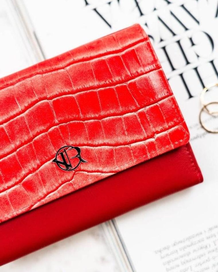 Portfel, czerwony, skórzany, Rovicky