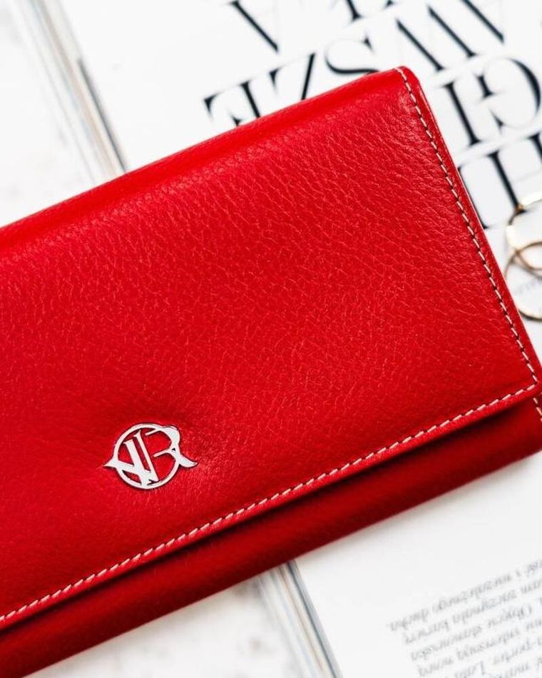 Portfel, czerwony, skórzany, Rovicky