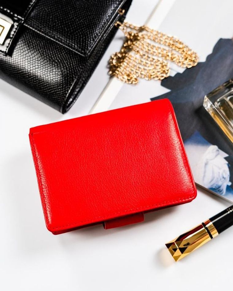 Portfel, czerwony, skórzany, Rovicky