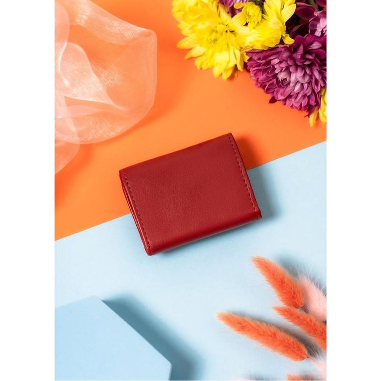 Portfel, czerwony, skórzany, Rovicky