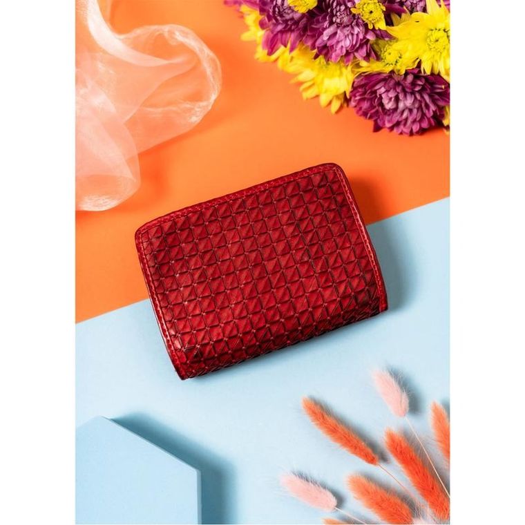 Portfel, czerwony, skórzany, Rovicky