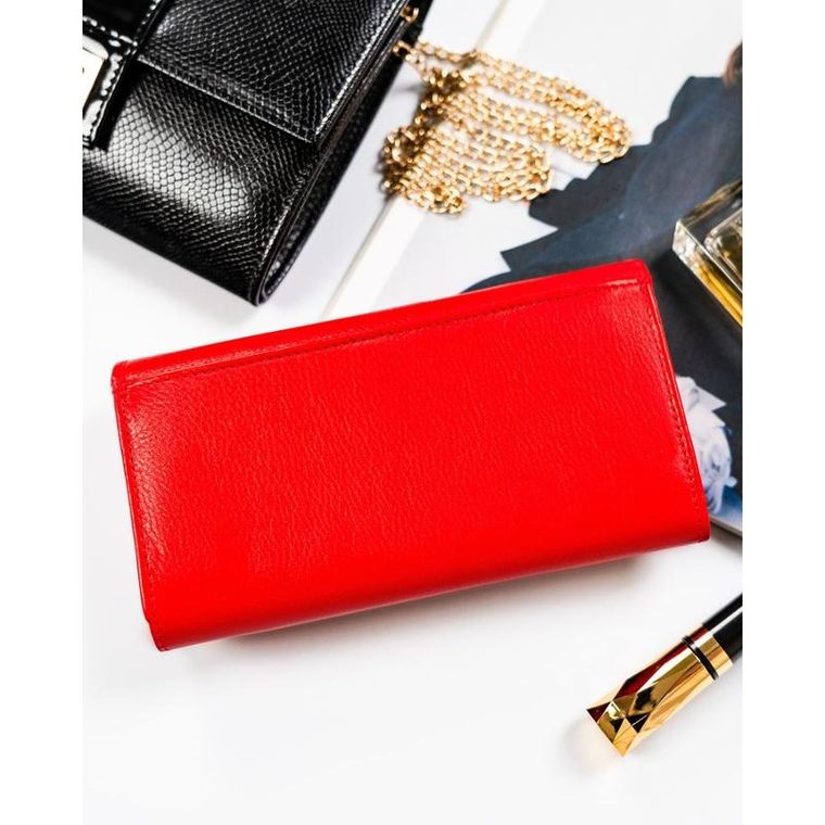 Portfel, czerwony, skórzany, Rovicky