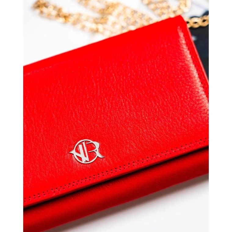 Portfel, czerwony, skórzany, Rovicky