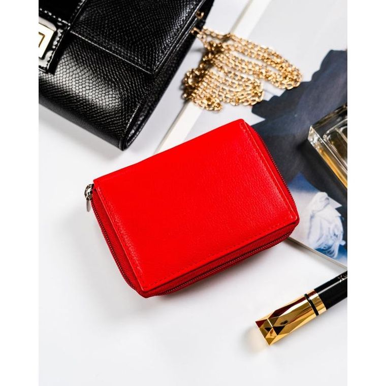 Portfel, czerwony, skórzany, Rovicky