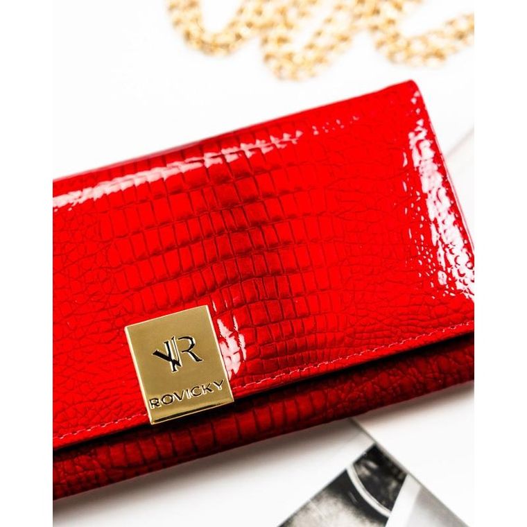 Portfel, czerwony, skórzany, Rovicky