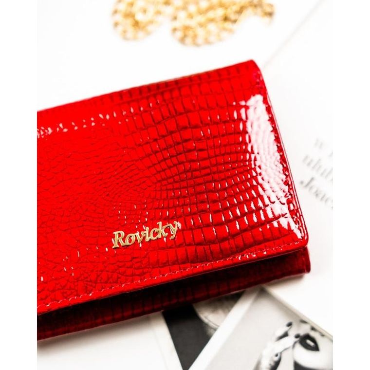 Portfel, czerwony, skórzany, Rovicky