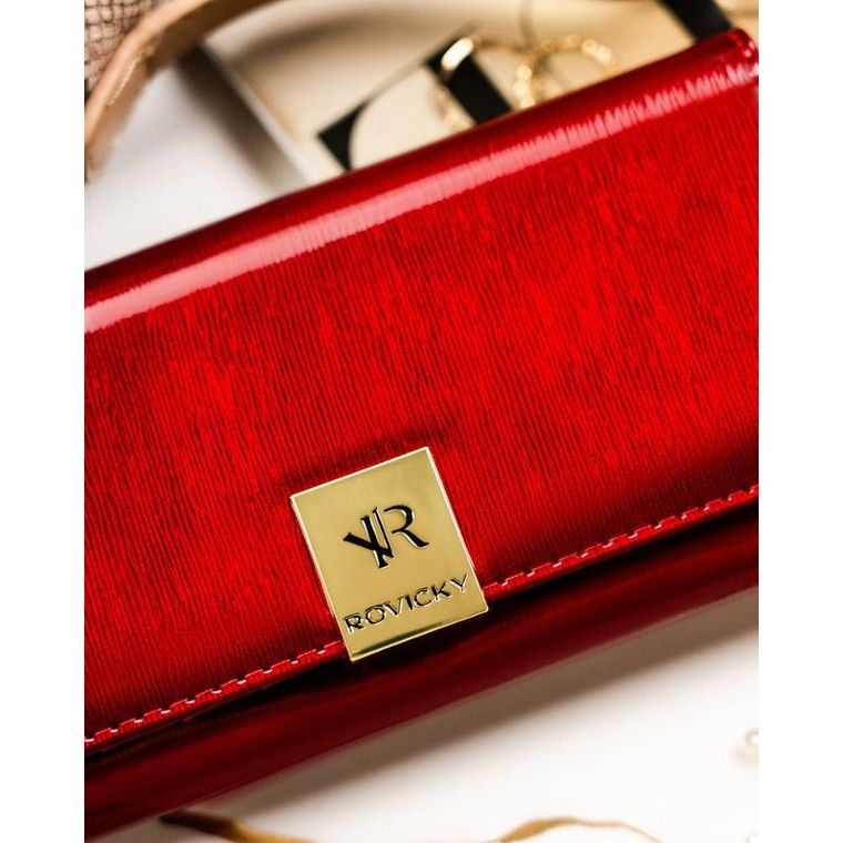 Portfel, czerwony, skórzany, Rovicky