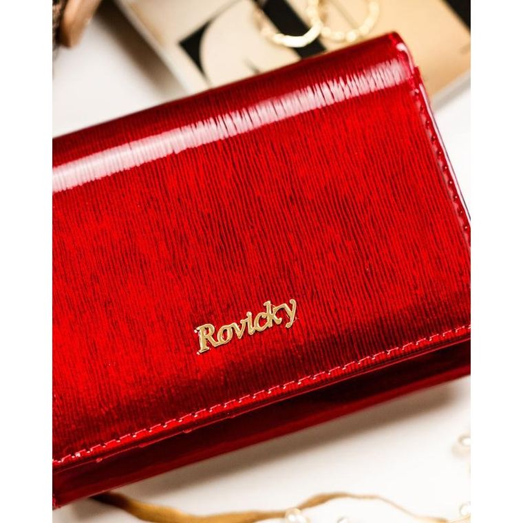 Portfel, czerwony, skórzany, Rovicky