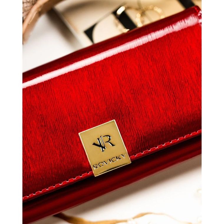 Portfel, czerwony, skórzany, Rovicky