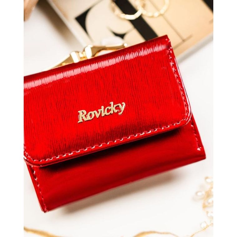 Portfel, czerwony, skórzany, Rovicky