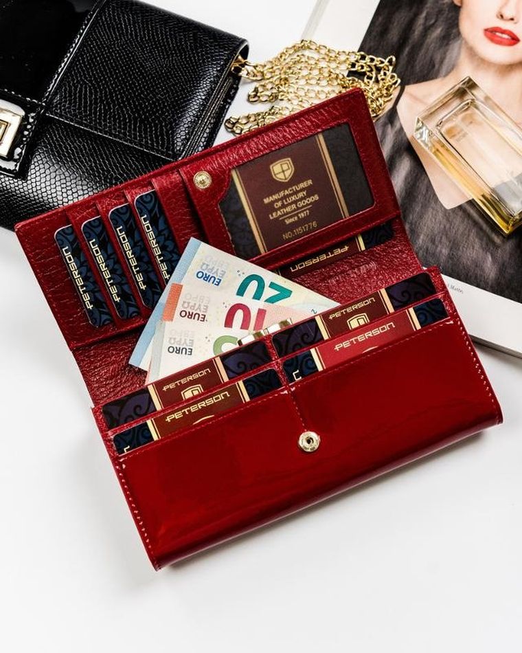 Portfel damski, wężowy wzór, Peterson