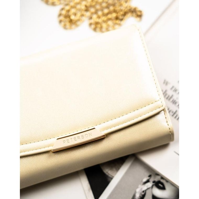 Portfel, ecru, skóra ekologiczna, RFID, Peterson