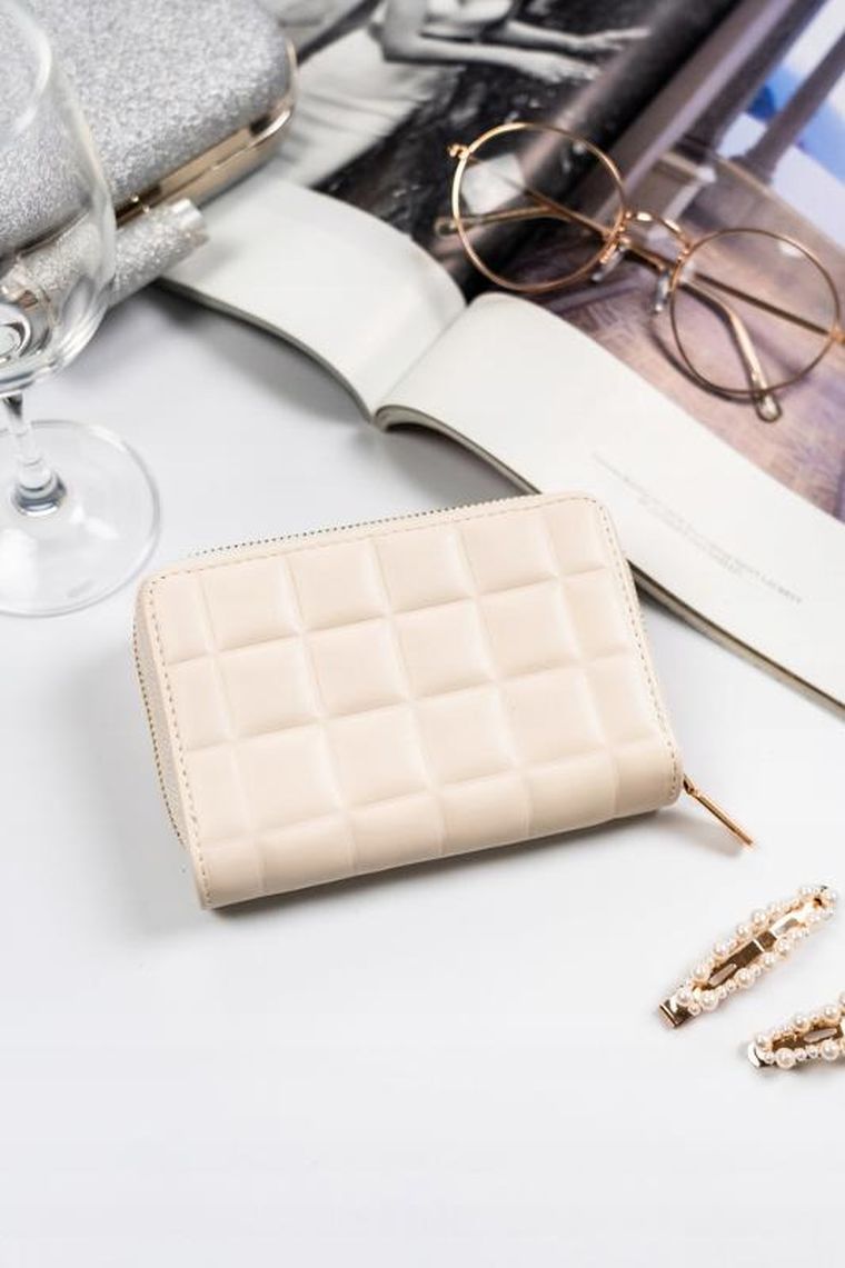 Portfel, ecru, skóra ekologiczna, Rovicky