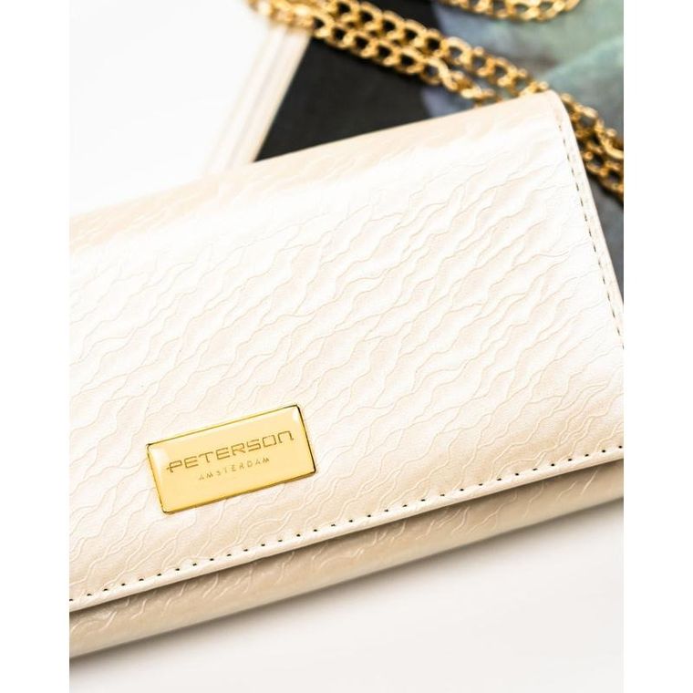 Portfel, ecru, skóra naturalna i ekologiczna, Peterson