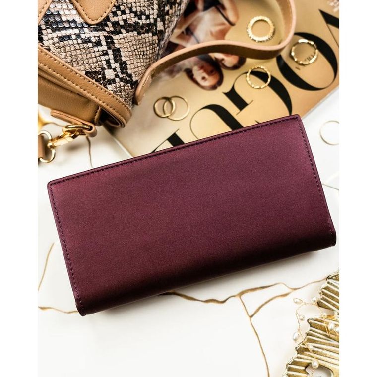 Portfel, fioletowy, skóra naturalna i ekologiczna, Peterson