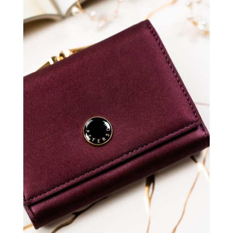 Portfel, fioletowy, skóra naturalna i ekologiczna, RFID, Peterson