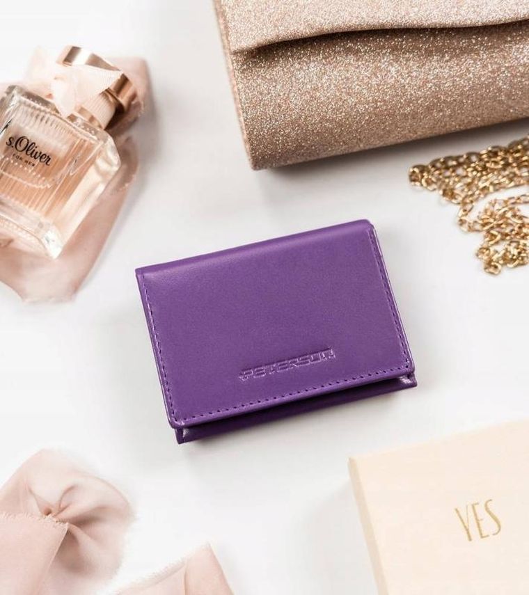 Portfel, fioletowy, skórzany, Peterson