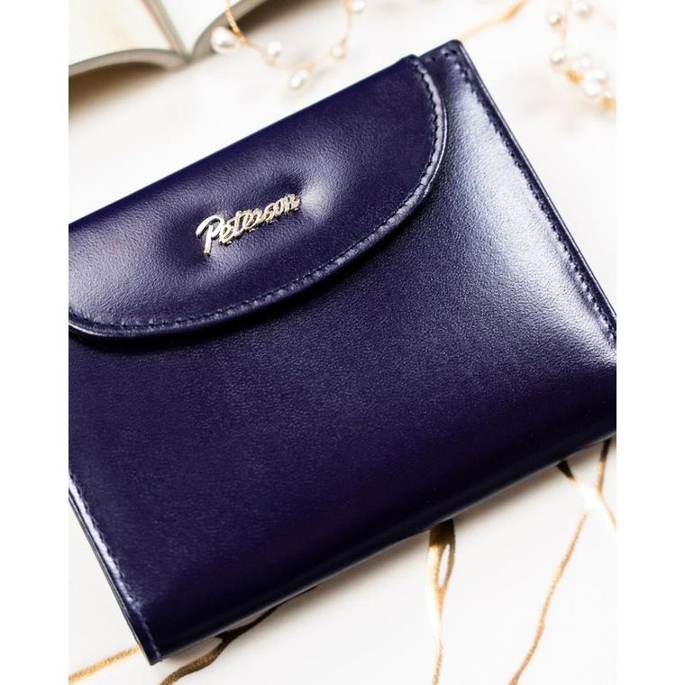 Portfel, fioletowy, skórzany, Peterson