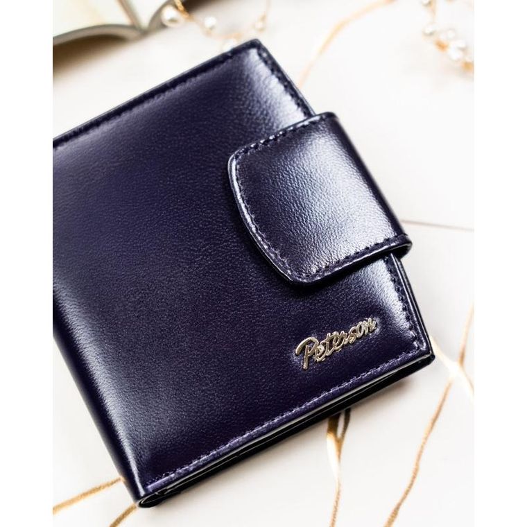 Portfel, fioletowy, skórzany, RFID, Peterson