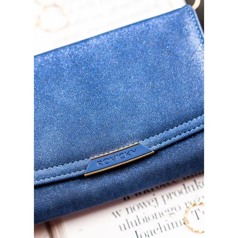 Portfel, granatowy, skóra ekologiczna, RFID, Rovicky