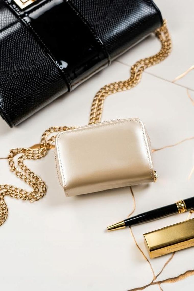 Portfel, kremowy, skóra ekologiczna, Peterson